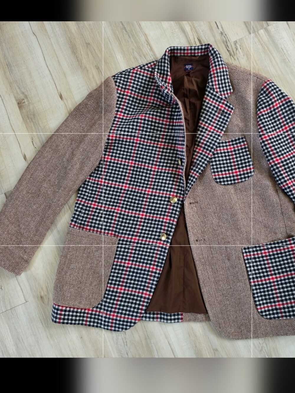 Rowing Blazers Tan and Multicolor Plaid Sport Jacket Suit XXL Wool Blend - Picture 2 of 13